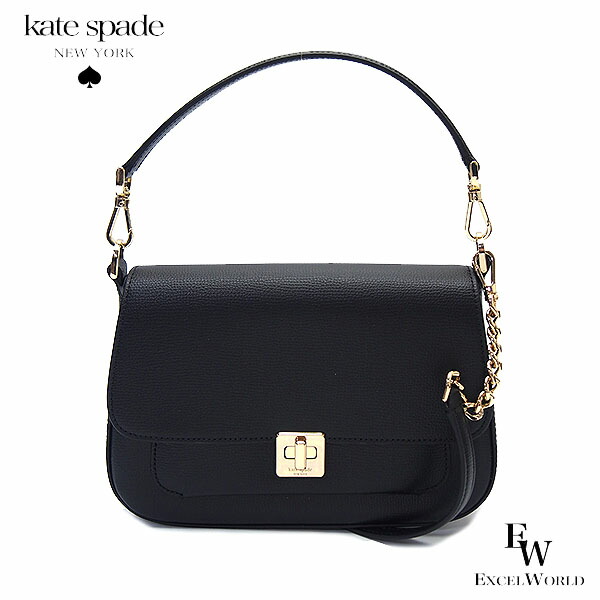 ケイトスペード バッグ kate spade アウトレット ショルダーバッグ ハンドバッグ 2WAY KF554 001 フィービー グレイン レザー フラップ ブラック エクセルワールド クリスマス 誕生日 ギフト プレゼントにも 斜め掛け レディース ブランド