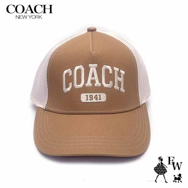 COACH ブラウン ロゴパターン キャップ ブラウン（茶色）系 Coach SIGNATURE(コーチ シグネチャー) 帽子