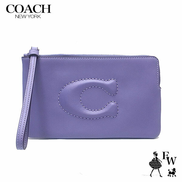 コーチ ポーチ アウトレット リストレット小物入れ CR392 SVIZ COACH レザー パープル エクセルワールド 誕生日 ギフト プレゼントにも レディース ブランド