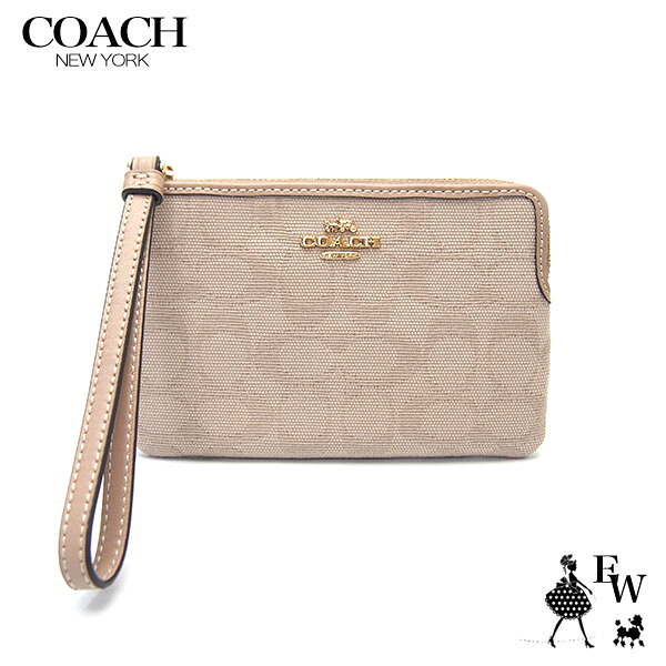 コーチ ポーチ COACH アウトレット リストレット 小物入れ CAQ57 IMLG6 シグネチャー ベージュ エクセルワールド レディース ブランド