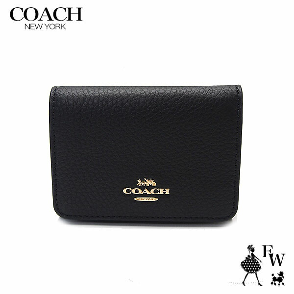 コーチ 財布 CZ034 IMXAQ アウトレット 三つ折り財布 COACH 人気の小さい財布 レザー マイクロ ウォレット ウォルナット×ブラック エクセルワールド 誕生日 ギフト プレゼントにも レディース ブランド ウォレット