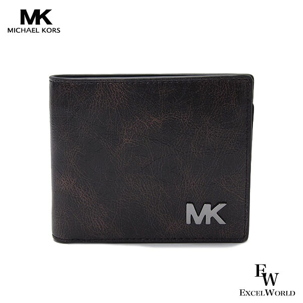 マイケルコース 財布 36F5LCYF6Y CHOCO Michael Kors アウトレット 二つ折り財布 サイラス パスケース付 ダークブラウン エクセルワールド 誕生日 ギフト プレゼントにも メンズ