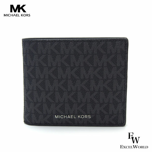 マイケルコース 財布 36U9LCRF6B BLACK Michael Kors アウトレット 二つ折り財布 クーパー ビルフォールドウォレット パスケース付 ブラック エクセルワールド 誕生日 ギフト プレゼントにも メンズ