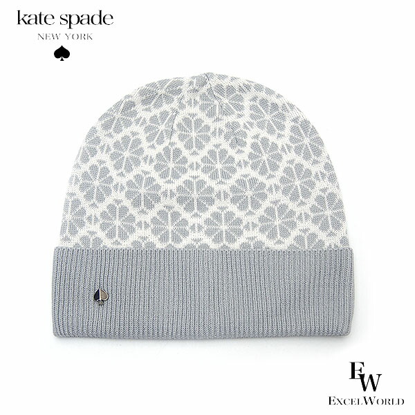 ケイトスペード 帽子 KS1004554 153 KATESPADE アウトレット ニット帽 カフ ビーニー クリーム×グレー エクセルワールド レディース ブランド プレゼントにも 6,424円