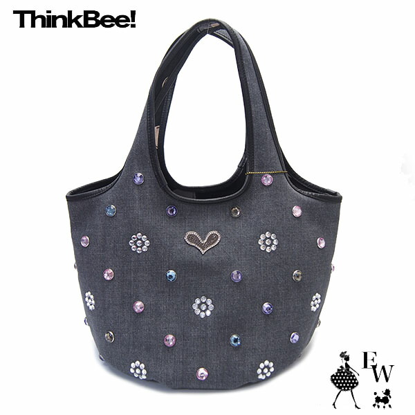 シンクビー 御徒面子 ThinkBee A005329 ハンドバック ジュエルビーンズ 薄墨色ジーンズ エクセルワールド レディース ブランド名 差し上げ物にも TP10