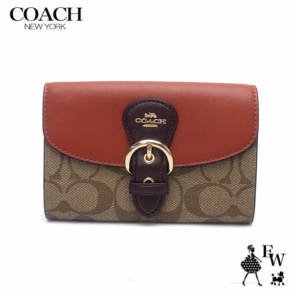 コーチ 財布 COACH アウトレット 二つ折り財布 C7374 IME7V シグネチャー ミニ財布 カーキマルチ エクセル レディース ブランド プレゼントにも ウォレット 財布 SS