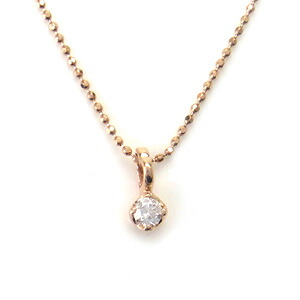 K10 PG ネックレス ダイヤモンド 0.03ct 270500797018 エクセルワールド ギフト プレゼントにも おしゃれ アクセサリー