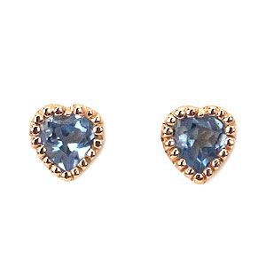 ブルートパーズ [11月の誕生石] K10 PG ピアス 1303063 エクセルワールド ギフト プレゼントにも おしゃれ アクセサリー
