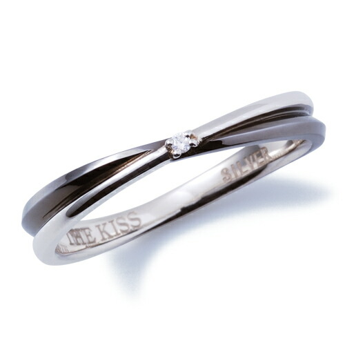 zq ザ キッス THE KISS シルバー ペア リング メンズ ダイヤモンド ブラックロジウムコーティング SR6065DM ペアアクセならザキス 誕生日 クリスマス ギフト プレゼントにも ブランド おしゃれ アクセサリー TP15 父の日ギフトに