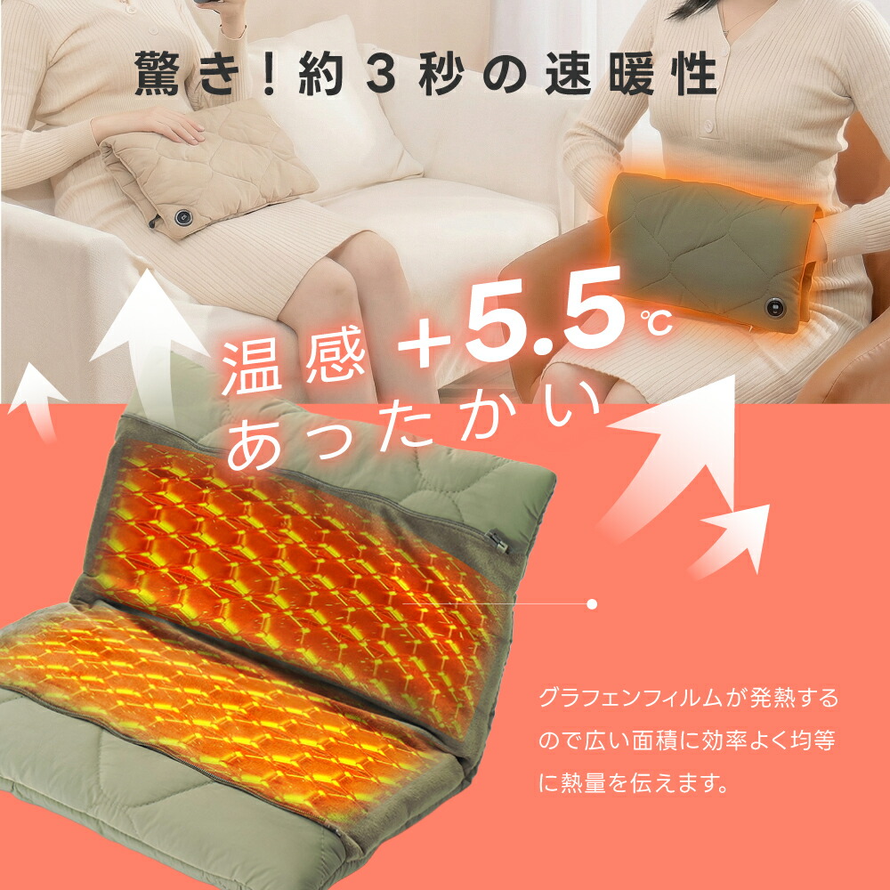 ヒーターシート電気シート電気カイロホットシートハンドウォーマー薄型折りたたみ携帯ヒーター男女兼用電気ヒーターシートヒーター電気マット電気毛布ひざ掛け軽量USBコンパクト省エネ一人用手足アウトドアex-f01033