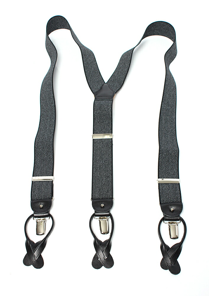 楽天市場 サスペンダー 送料無料アルバートサーストンalbert Thurston サスペンダー グレー ヘリンボーン柄 メンズ ブランド ｅｘｃｙフォーマルコレクション