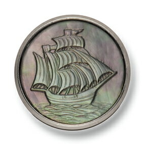 SL-45-S【黒蝶貝】 シルバー 21mm /[EXCY最高級ボタンコレクション]