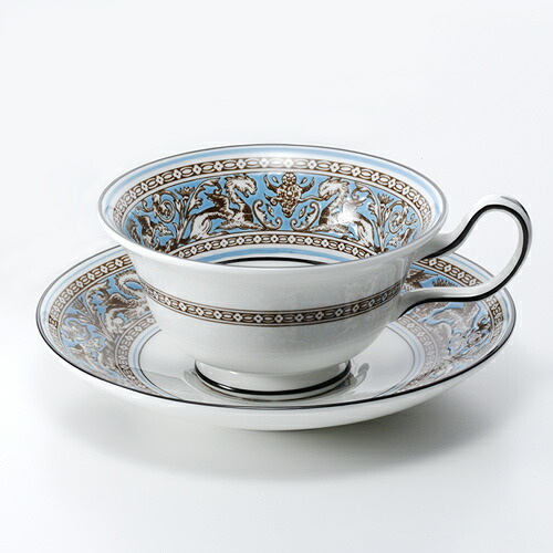 ウェッジウッド (WEDGWOOD) フロレンティーンターコイズ お茶優勝杯＆平円盤 ピオニー