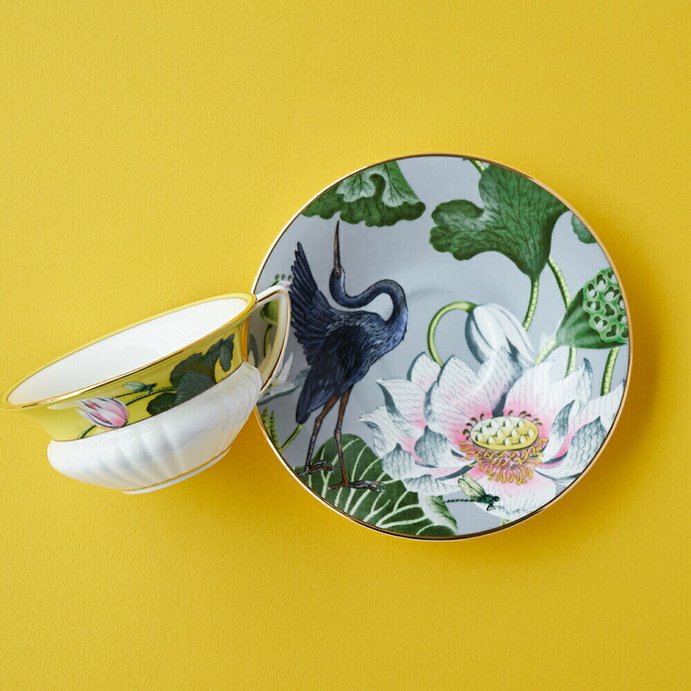 ウェッジウッド (WEDGWOOD) ワンダーラスト ウォーターリリーティーカップ＆平円盤