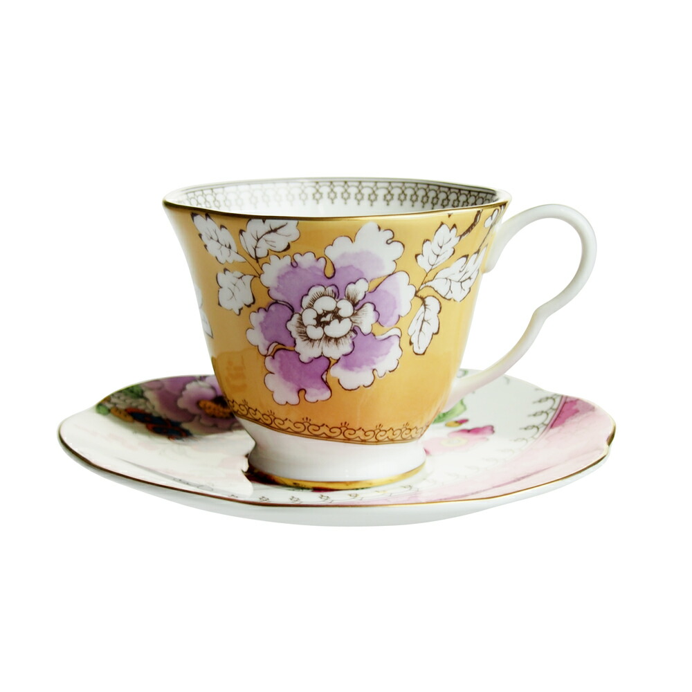 ウェッジウッド (WEDGWOOD) バタフライブルーム お茶優勝杯＆平円盤 黄色