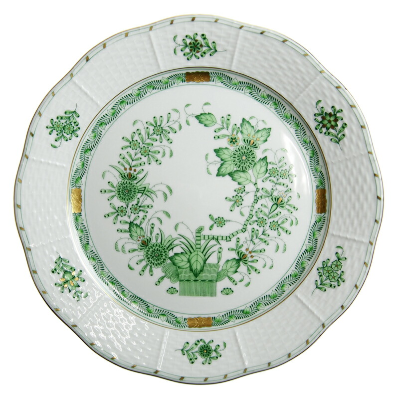 ヘレンド (HEREND) FV インドの華グリーン プレート 25cm 524