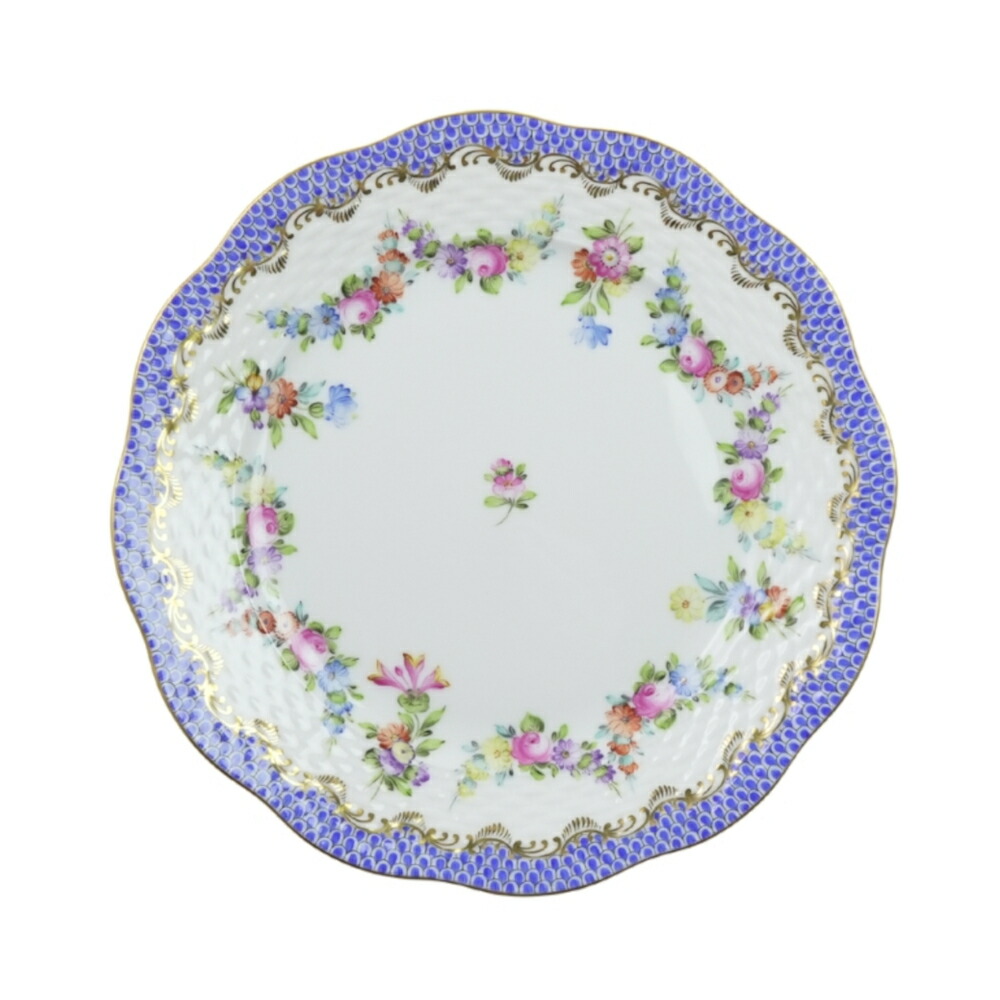 ヘレンド (HEREND) リヒテンシュタイン胸花 青色 LTBS-EBH 一皿 19糎 517