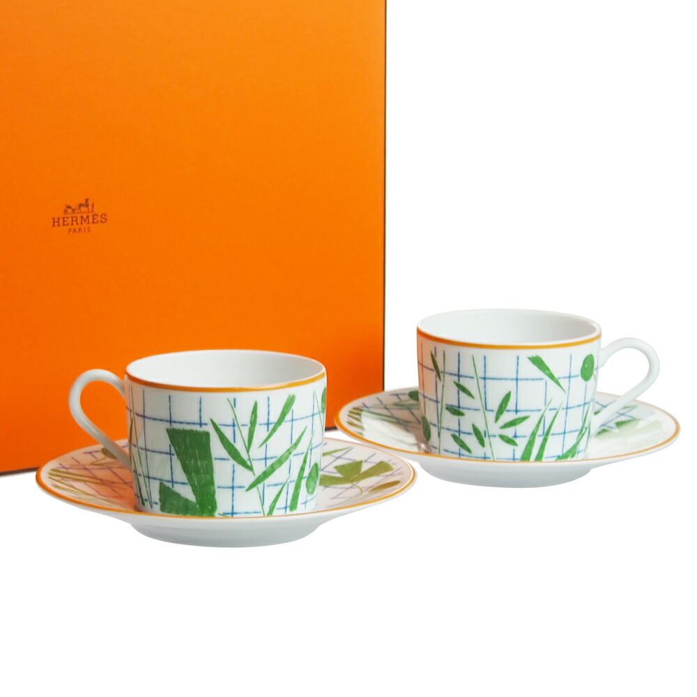 エルメス (HERMES) ウォーク・イン・ザ・ガーデン 紅茶優勝杯\u0026平円盤 緑であること ありの実 043016P2