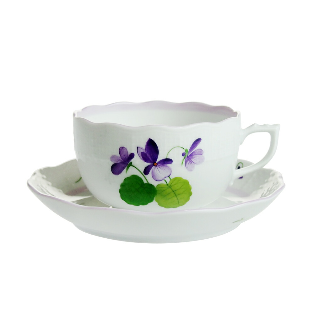ヘレンド (HEREND) 相撲取り草 VIOLETL 紅茶優勝杯\u0026平円盤 724