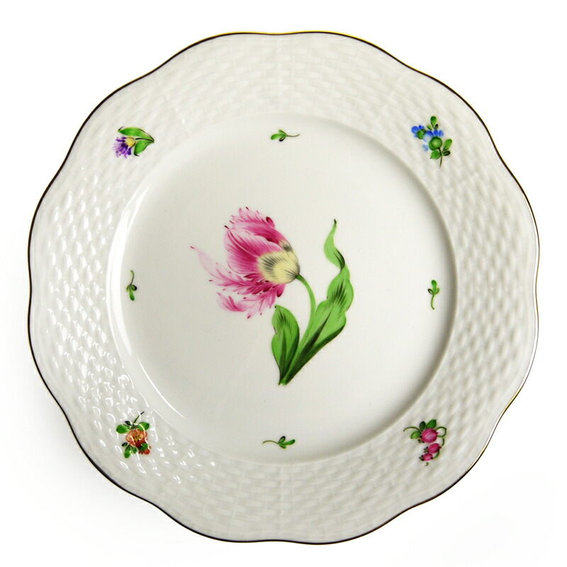 ヘレンド バコニーの春 ピンクのチューリップ 花 プレート 19cm皿
