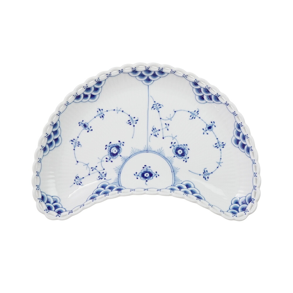 ロイヤルコペンハーゲン ブルーフルーテッド フルレース クレセントディッシュ 22cm 1-103-352