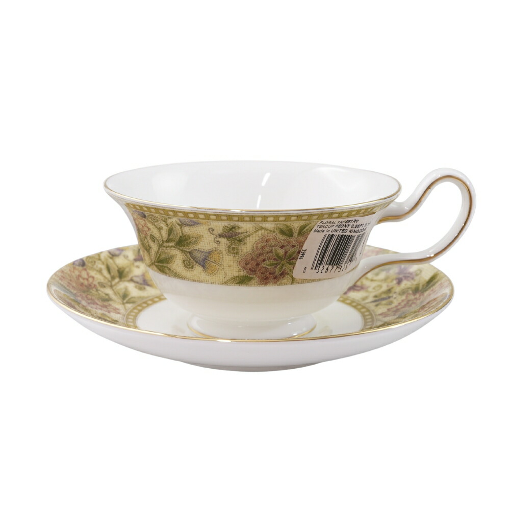 【連合王国製】ウェッジウッド (WEDGWOOD) フローラルタペストリー 紅茶優勝杯＆平円盤 ピオニー UK