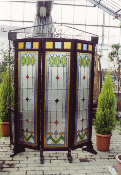 楽天市場】アンティークオーク ステンド付 3連スクリーン