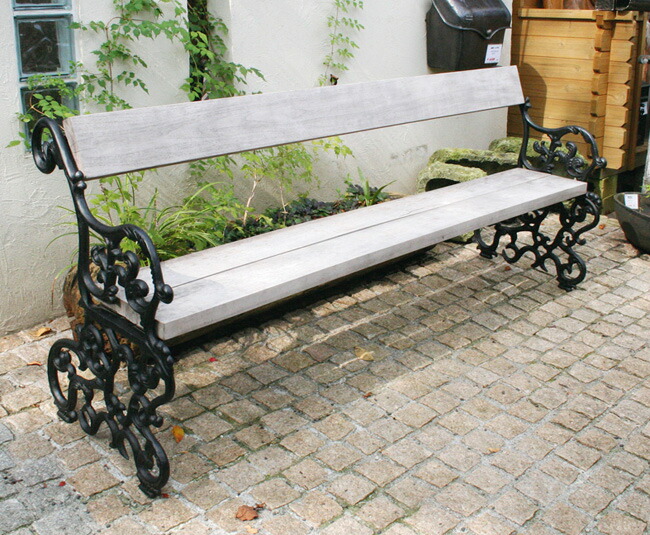 パブリック鋳鉄ベンチ（34247）※別途送料（ジャービス商事）\u003cbr\u003eガーデンファニチャー　ガーデン家具　ガーデンベンチ　ガーデンチェア　椅子　イス　チーク　木製