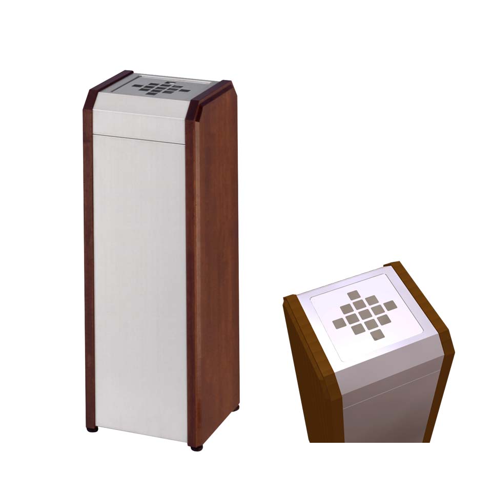 【楽天市場】クリンスモーキング WS WS1 ステンレス+木製 ステンレス製（ミヅシマ工業） 灰皿 施設用品 屋内用 内容量1.8リットル ...