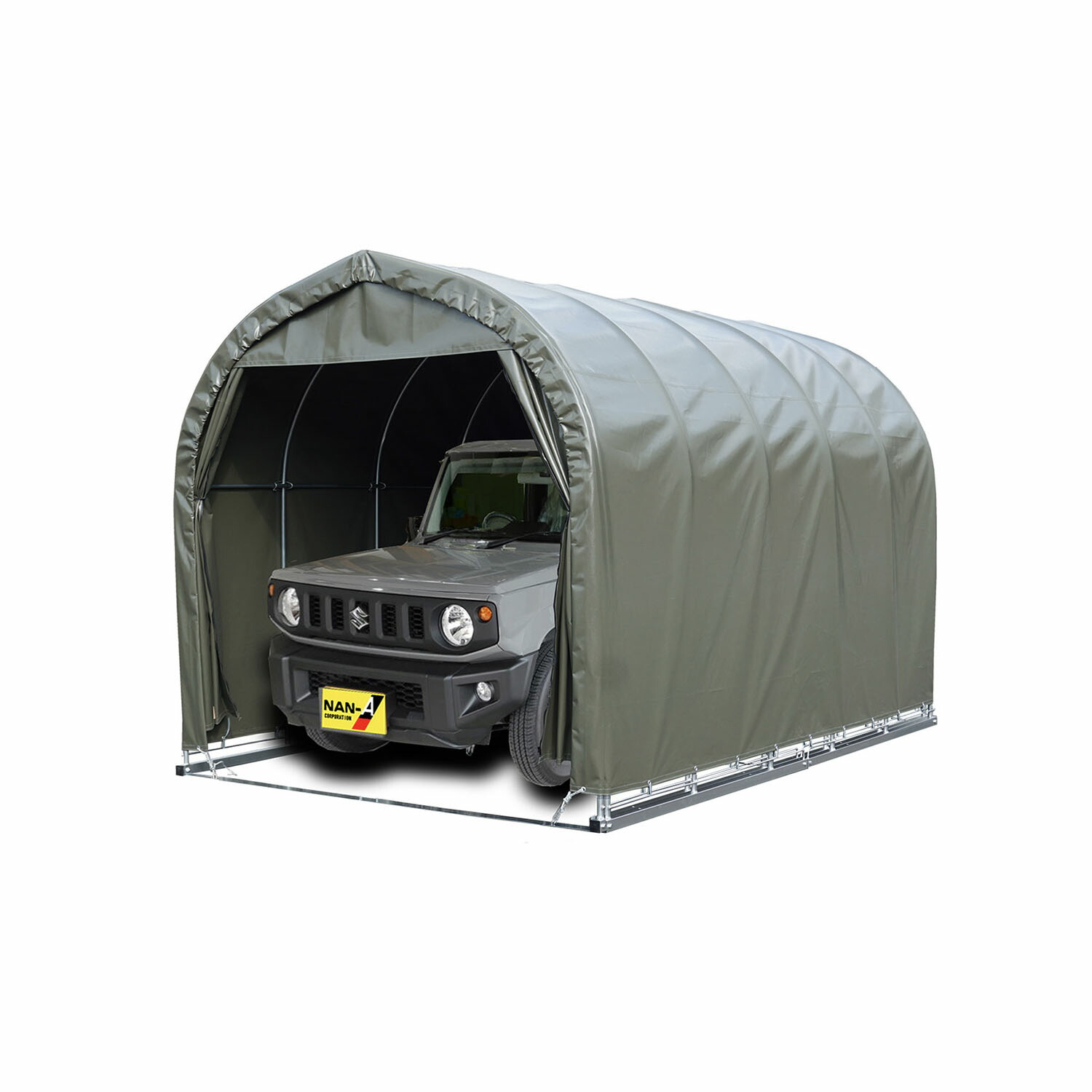 【送料無料・一部地域別途送料お見積り】 パイプ車庫（ベース式）2540B ◆法人様限定商品、個人宅送料別途お見積り（南栄工業） 普通小型車用　パイプ　車庫　物置　作業スペース　収納