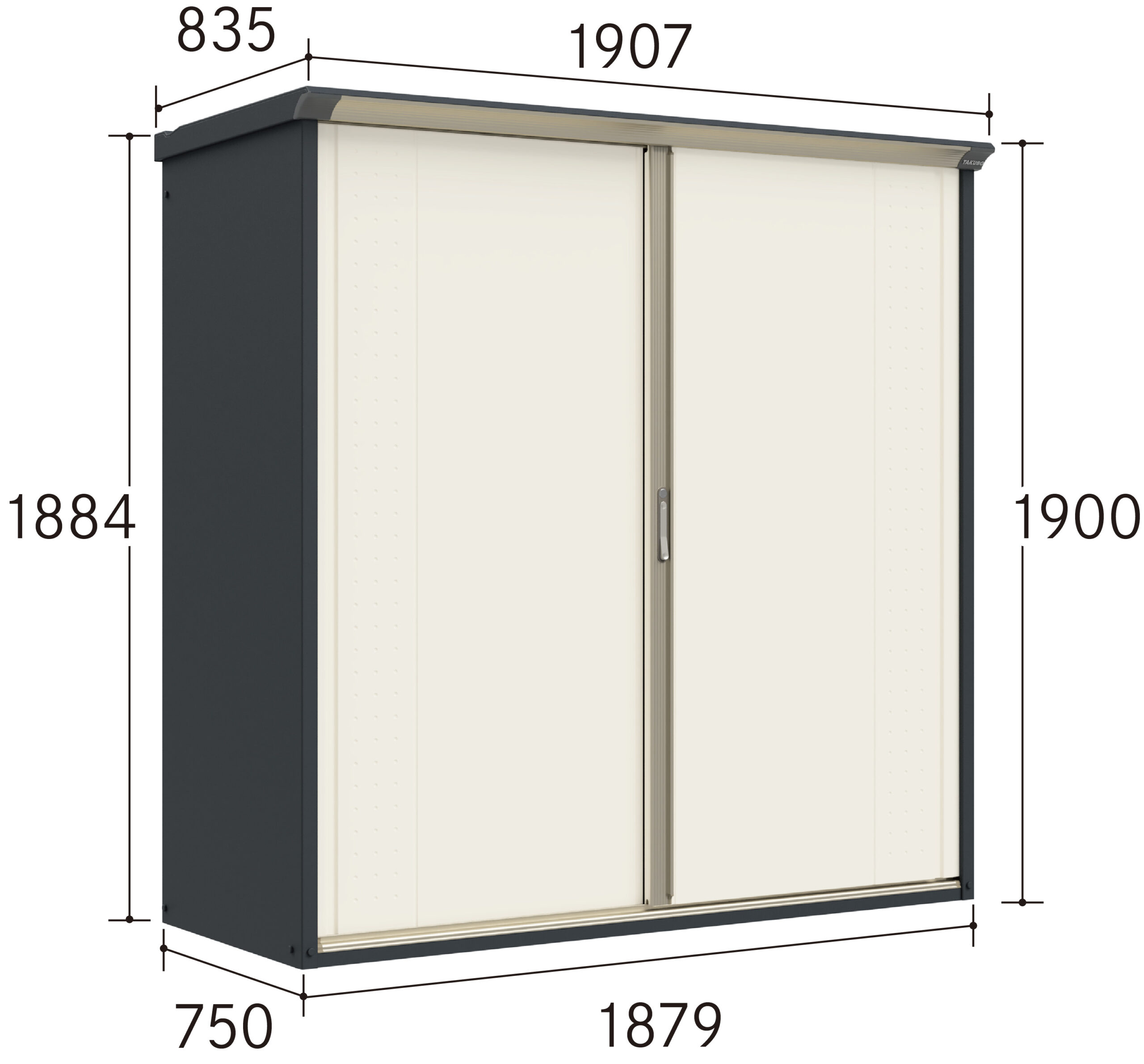 楽天市場】タクボ物置 グランプレステージ・ジャンプ GP-197DF【全面棚