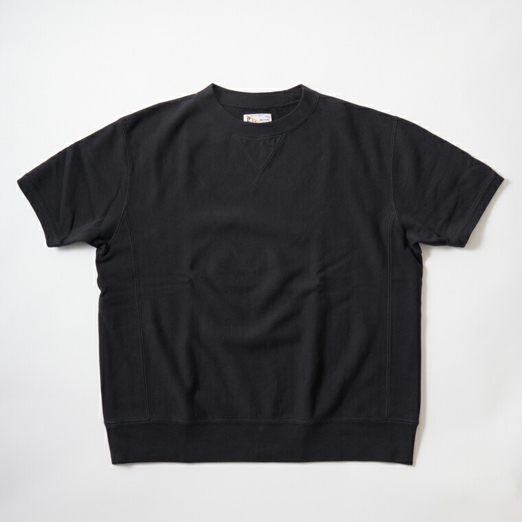 FELCO (フェルコ)  10薬局衡オンス LT WEIGHT FRENCH TERRY S/S INVERSE WEAVE SWEAT CLASSIC FIT - BLACK 半袖 流汗 メンズ BLACK