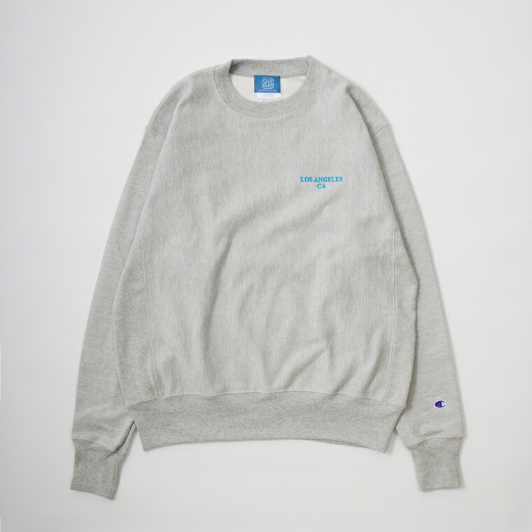 CALIFOLKS (カリフォークス) CHAMPION REVERSE WEAVE CREW NECK SWEAT - OXFORD GREY LOS ANGELES EMB 汗水 調教師 メンズ’