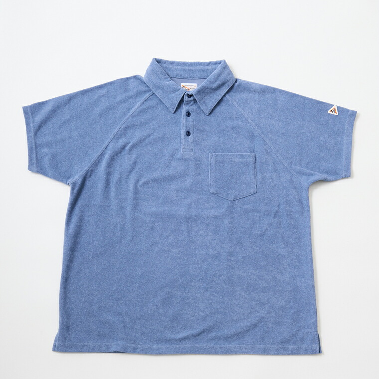 FELCO (フェルコ) S/S MINI PILE POLO SHIRT - E29 SAX パイルポロシャツ メンズ