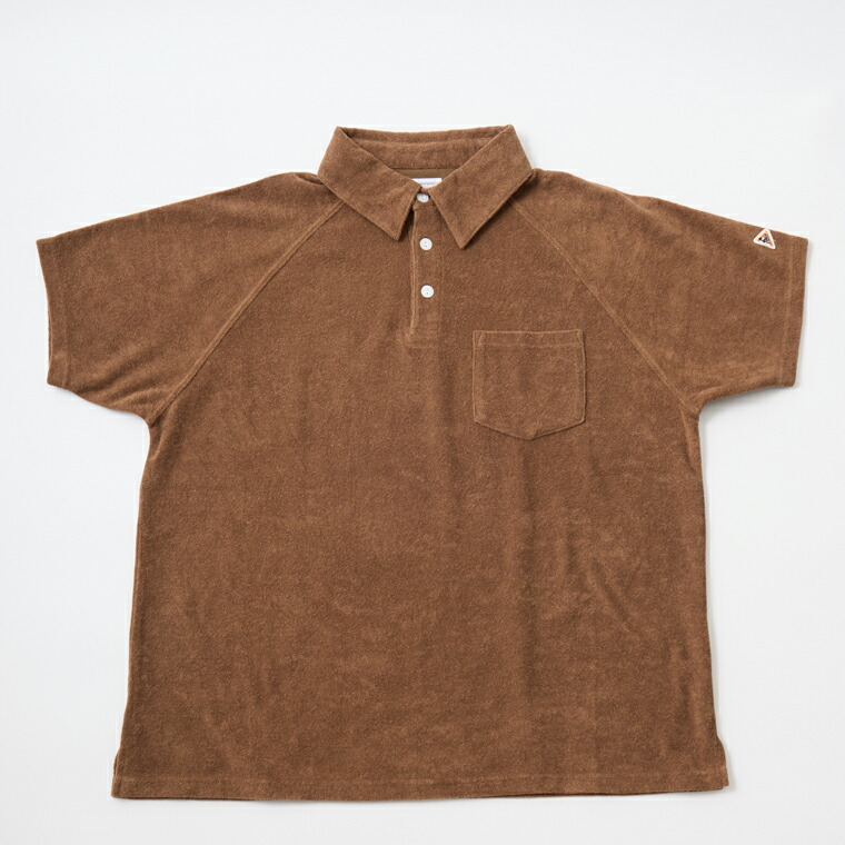 FELCO (フェルコ)  S/S MINI PILE POLO SHIRT - 8 BROWN パイルスポーツシャツ メンズ