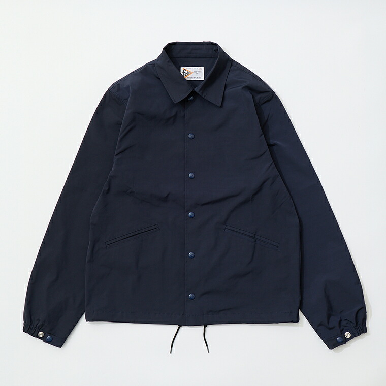 FELCO (フェルコ) CLASSIC FIT SET IN SLEEVE UNLINED COACH JACKET SNAP BUTTON FRONT - NAVY コーチジャケット メンズ｜Explorer