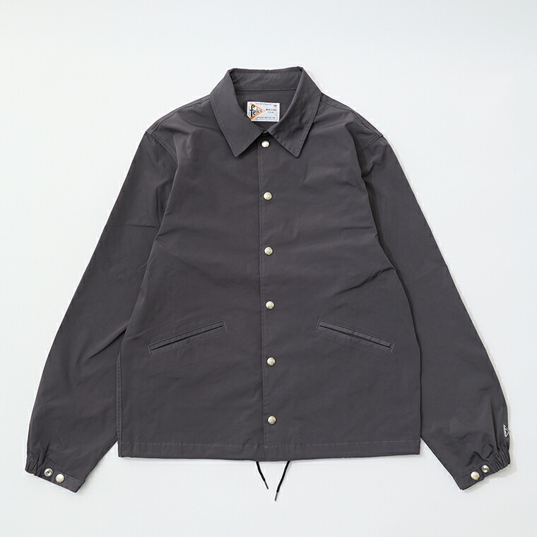 FELCO (フェルコ) CLASSIC FIT SET IN SLEEVE UNLINED COACH JACKET SNAP BUTTON FRONT - CHARCOAL コーチジャケット メンズ