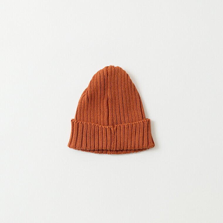 HIGHLAND 2000 (ハイランド2000)  2×1 COTTON SHORT WATCH CAP - BURNT ORANGE 綿織物 編み物旗がしら
