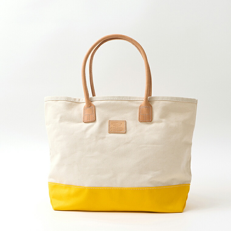 HERITAGE LEATHER (ヘリテイジレザー)  CANVAS BOTTOM DAY TOTE - NATURAL YELLOW トートバッグ メンズ