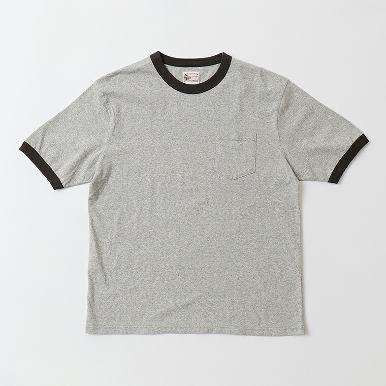 FELCO (フェルコ)  S/S RINGER POCKET TEE 8812 VINTAGE JERSEY - TWISTED GREY_CHARCOAL リンガーティーシャツ メンズ