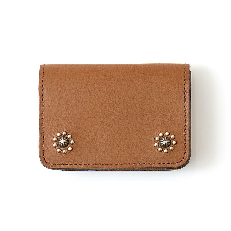 HTC (エイチティーシー)  MULTIPLE FLOWER UMBRELLA CARD CASE - Lt BROWN メンズ 亜米利加製 歌留多容れもの