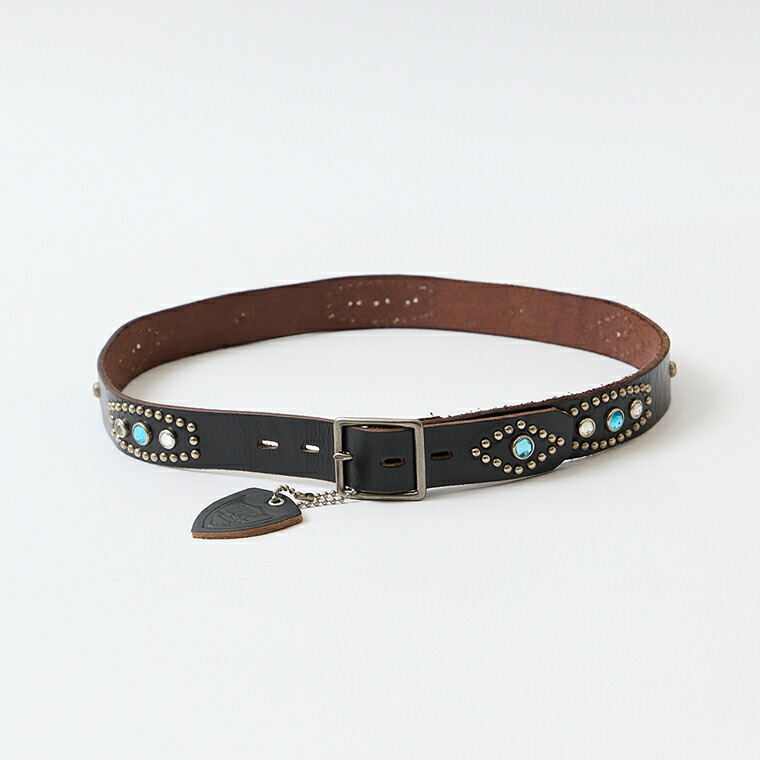 HTC (エイチティーシー)  STADIUM STONE 1.25 BELT - BLACK メンズ 亜米利加製 スタッズ なめし革三尺帯