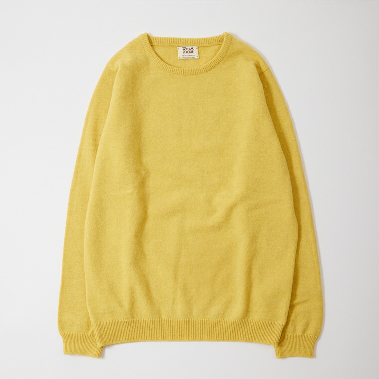WILLIAM LOCKIE (ウィリアム ロッキー) LAMBSWOOL CREW NECK SWEATER - LAGUNA