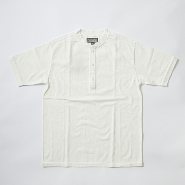 EMPIRE & SONS (エンパイア アンド サンズ) S/S COALMINER HENLEY 16 RAFFI JERSEY - OFF WHITE ヘンリーネック Tシャツ メンズ