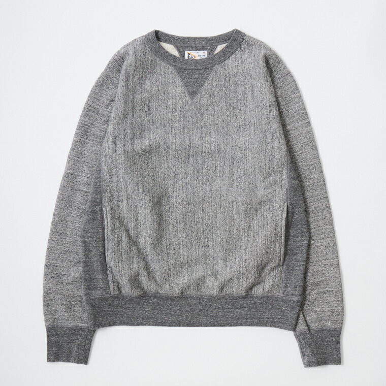FELCO (フェルコ)  16薬局衡オンス TERRY CLASSIC FIT INVERSE WEAVE DOUBLE V GUSSET SET IN CREW SWEAT W/SLASH POCKET - TWISTED CHARCOAL 調教師 メンズ