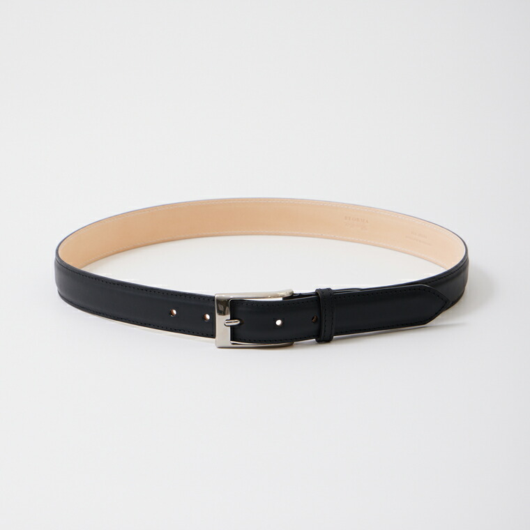 BEORMA LEATHER COMPANY (ベオーマレザーカンパニー) CALF 30粍 DRESS BELT - BLACK なめし革胴締め メンズ