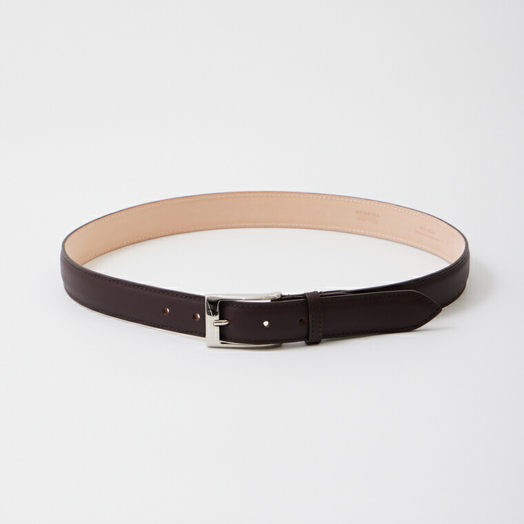 BEORMA LEATHER COMPANY (ベオーマレザーカンパニー) CALF 30粍 DRESS BELT - MAHOGANY なめし革胴締め メンズ