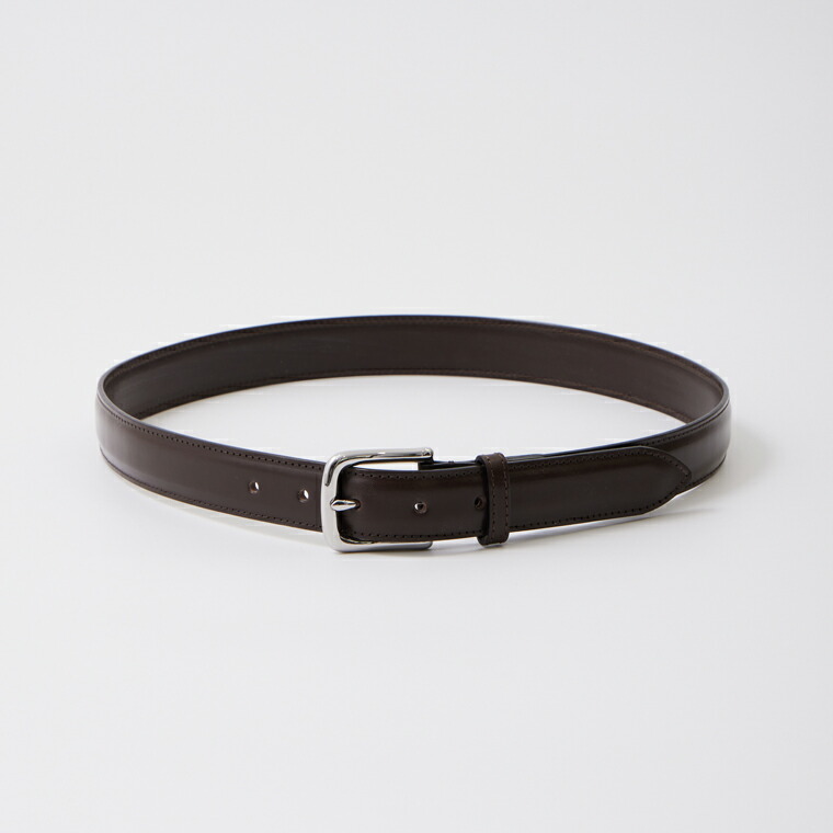 BEORMA LEATHER COMPANY (ベオーマレザーカンパニー) BRIDLE LEATHER 28粍 SELF LINED BELT - DARK BROWN なめし革胴締め メンズ