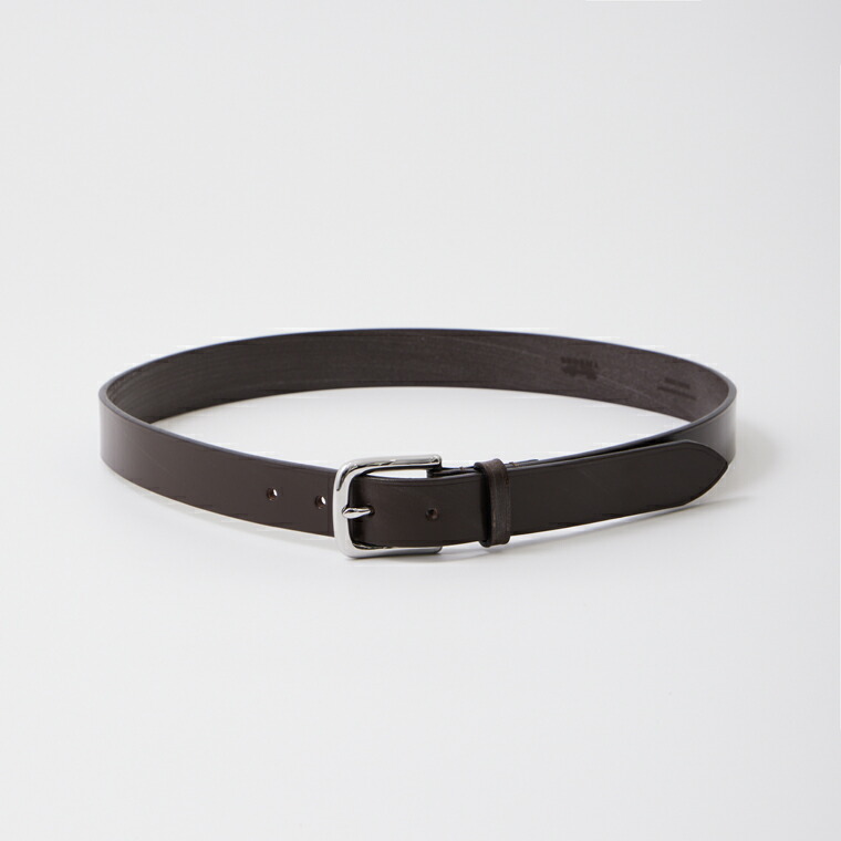 BEORMA LEATHER COMPANY (ベオーマレザーカンパニー) BRIDLE LEATHER 28粍 UNLINED BELT - DARK BROWN なめし革胴締め メンズ