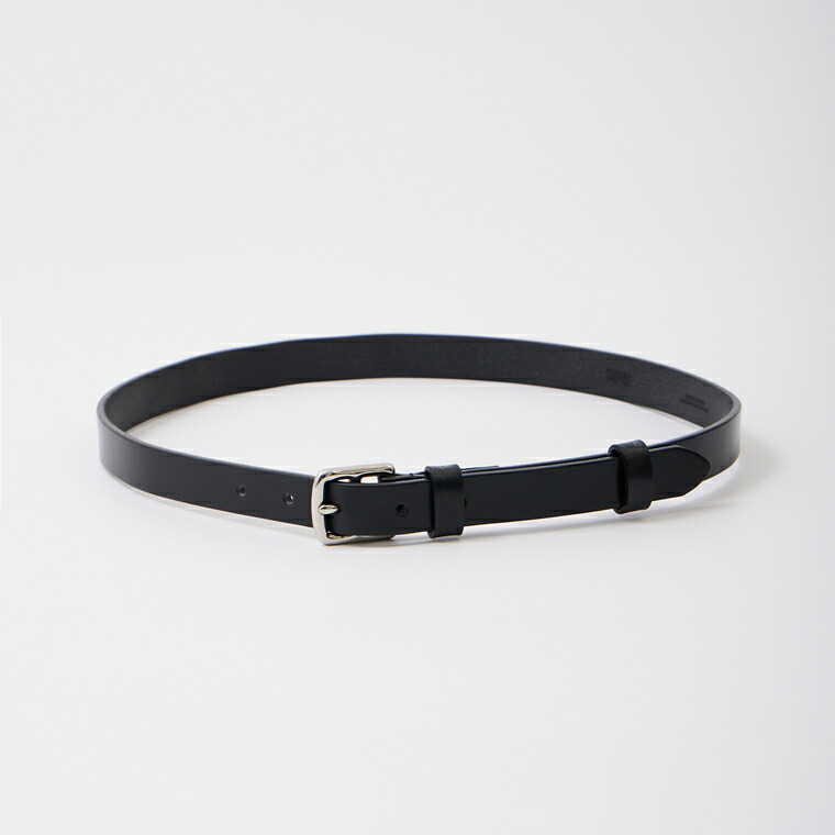 BEORMA LEATHER COMPANY (ベオーマレザーカンパニー) BRIDLE LEATHER 22mm DOUBLE LOOP BELT - BLACK レザーベルト メンズ